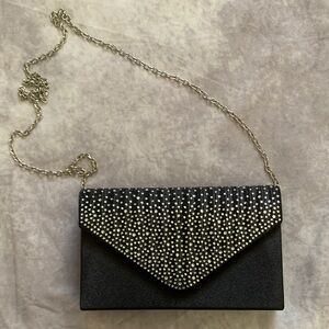 Milisente black evening bag rhinestone sparkles clutch chain elegant